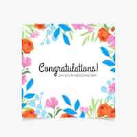 Free vector hand drawn wedding congratulations card