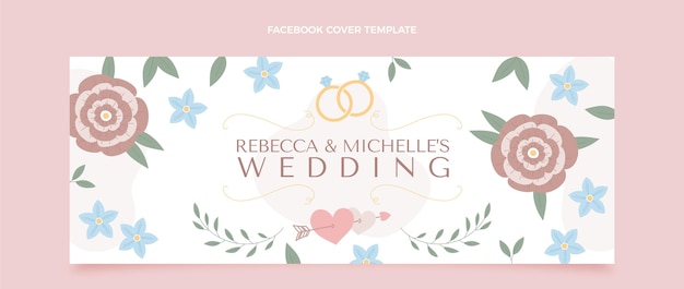 Hand drawn wedding facebook cover