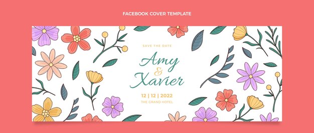 Hand drawn wedding facebook cover