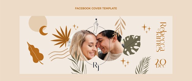 hand drawn wedding facebook cover
