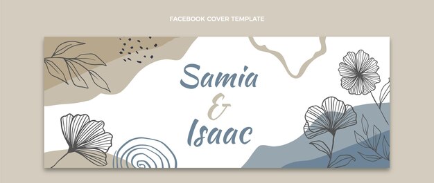 hand drawn wedding facebook cover