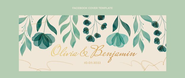 Hand drawn wedding facebook cover