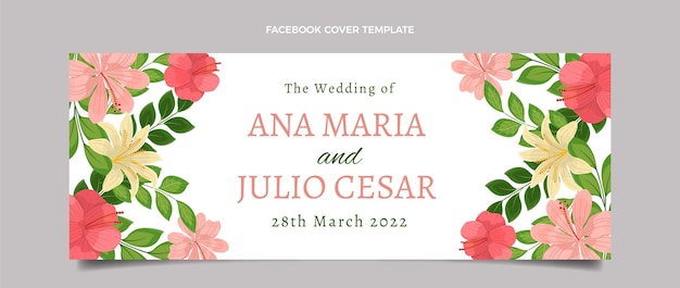 Hand drawn wedding facebook cover