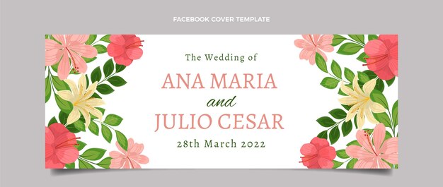 Hand drawn wedding facebook cover