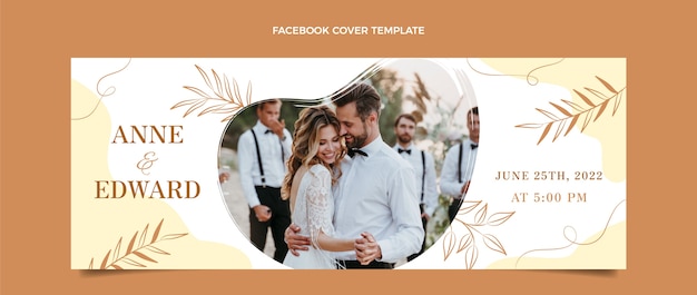 Hand drawn wedding facebook cover