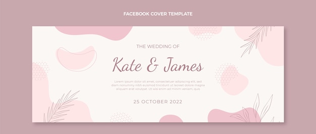 Hand drawn wedding facebook cover