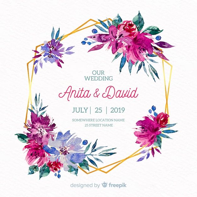 Hand drawn wedding floral background