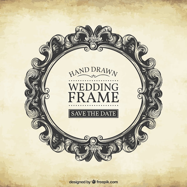 Free vector hand drawn wedding frame