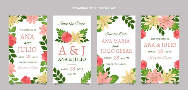 hand drawn wedding instagram stories