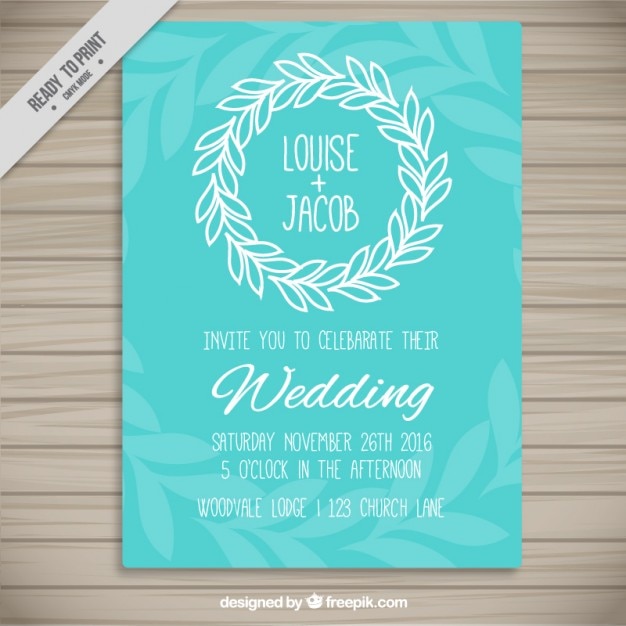 Hand drawn wedding invitation design