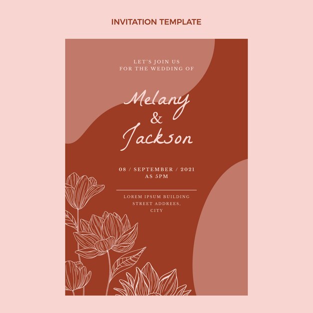 Hand drawn wedding invitation template