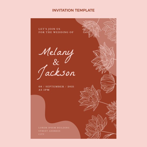 hand drawn wedding invitation template