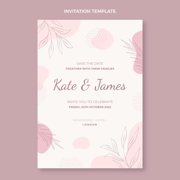 Hand drawn wedding invitation template