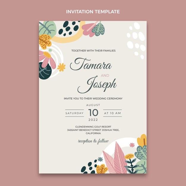hand drawn wedding invitation