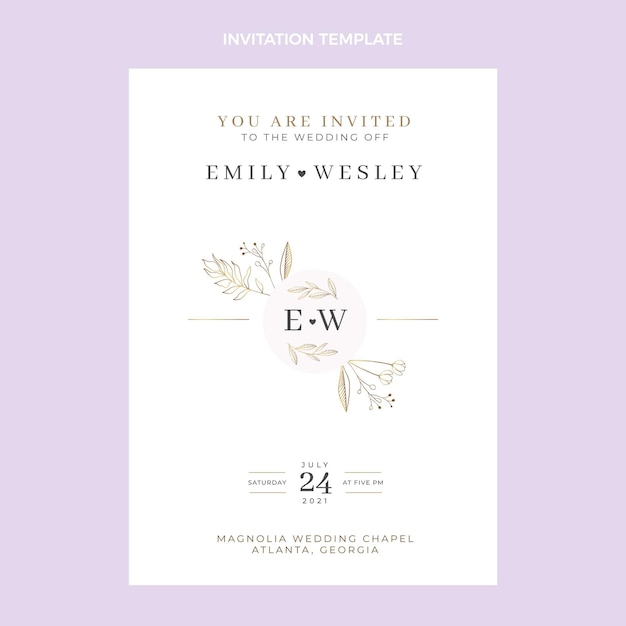 Free vector hand drawn wedding invitation