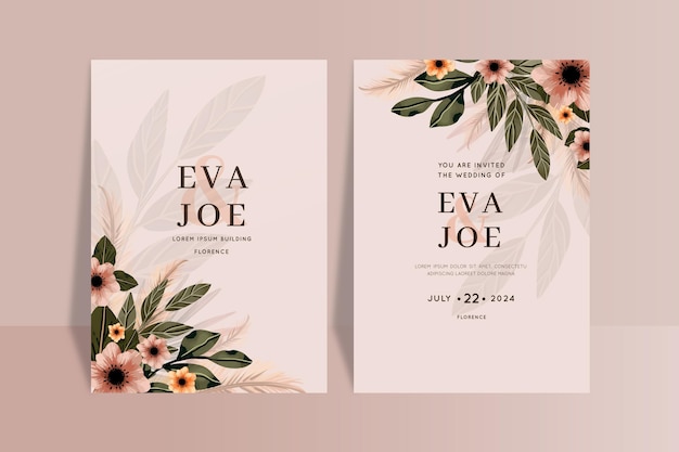 hand drawn wedding invitation