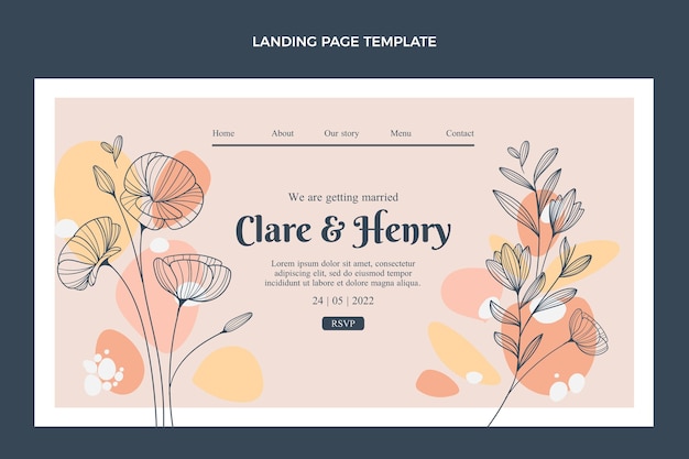 Hand drawn wedding landing page