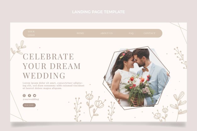 Hand drawn wedding landing page