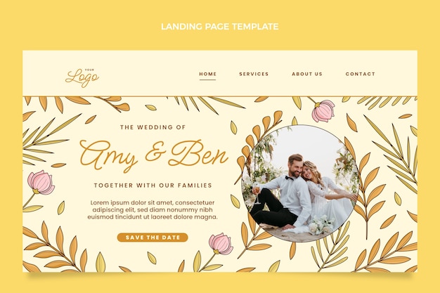 Hand drawn wedding landing page