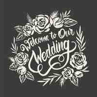 Vettore gratuito concetto di lettering matrimonio disegnati a mano