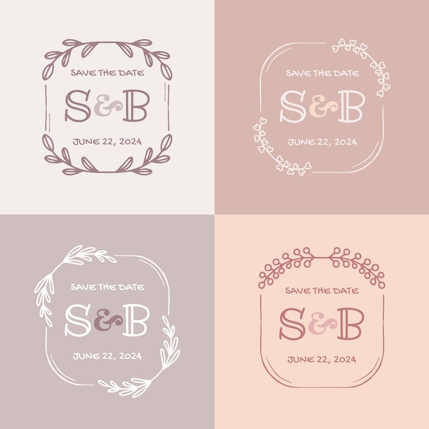 Free vector hand drawn wedding logo design