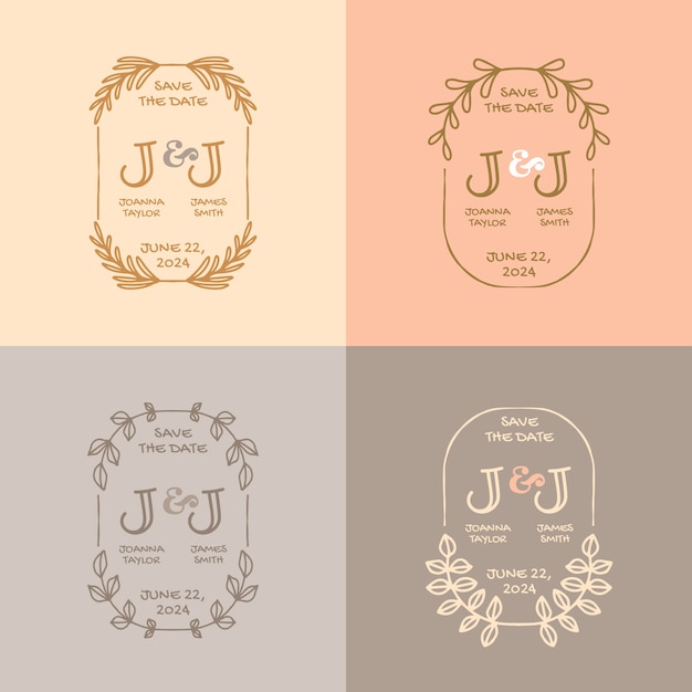 Free vector hand drawn wedding logo design