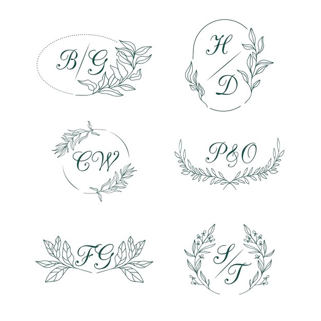 Lv initial wedding monogram logo Royalty Free Vector Image