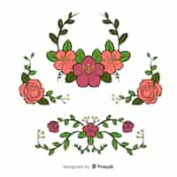 Free vector hand drawn wedding ornament collection