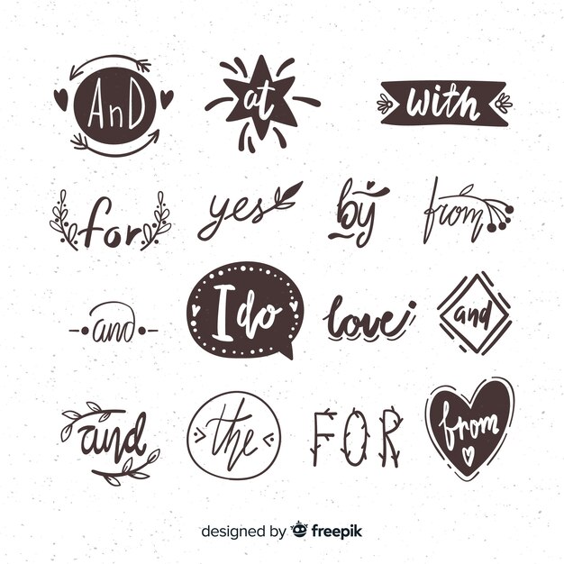 Hand drawn wedding ornament collection