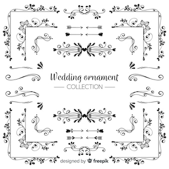 Hand drawn wedding ornament collection