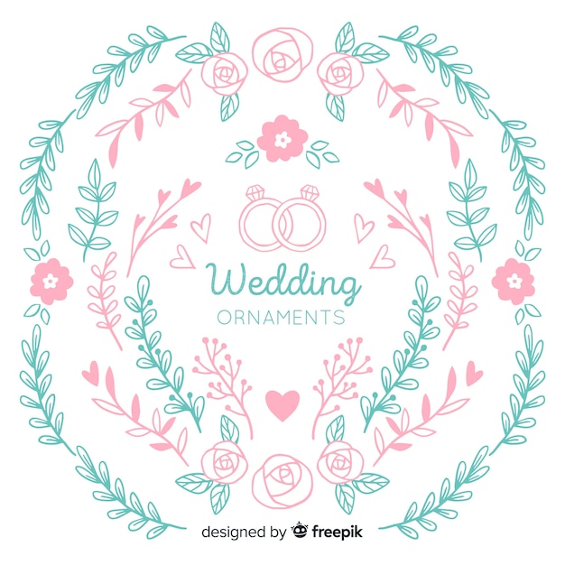 Hand drawn wedding ornaments collection