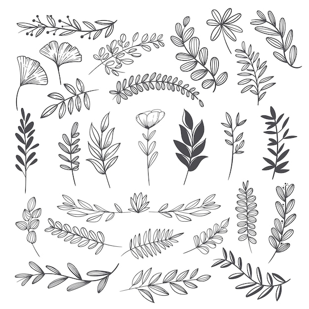 Free vector hand drawn wedding ornaments collection