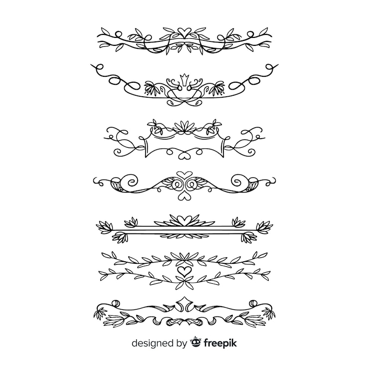 Free Vector hand drawn wedding ornaments collection