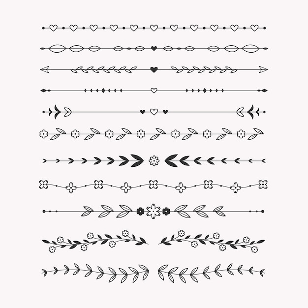 Free vector hand drawn wedding ornaments collection