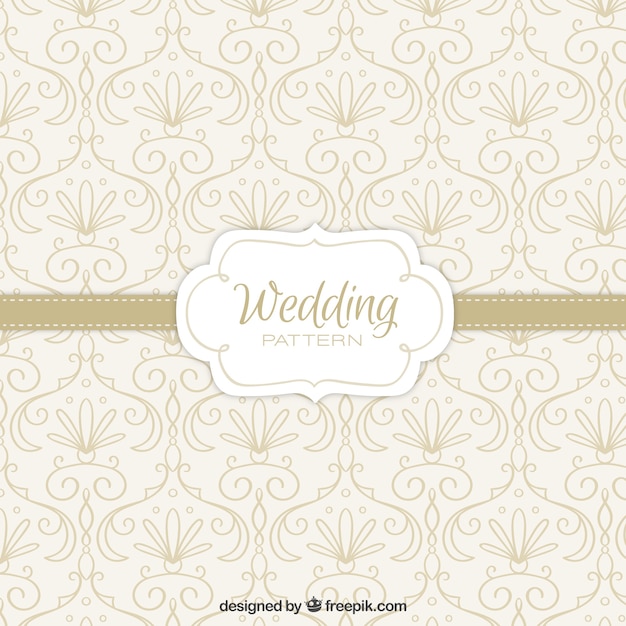 Free Vector hand drawn wedding pattern with floral details