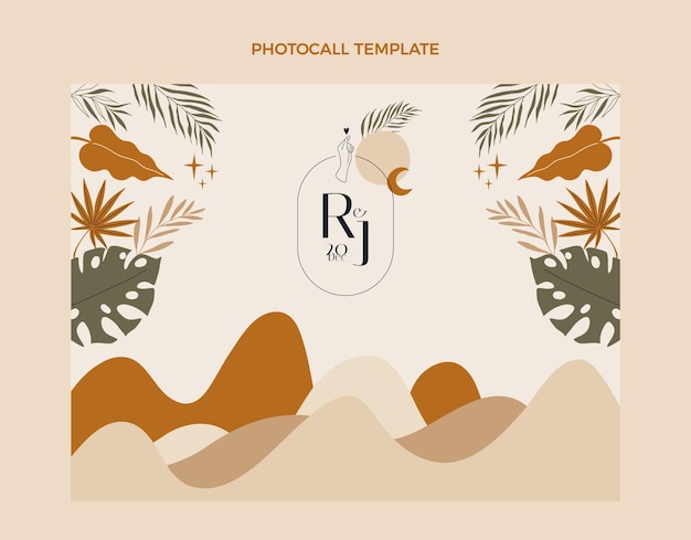 hand drawn wedding photocall template