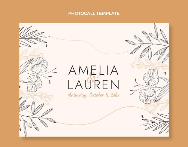 Free vector hand drawn wedding photocall