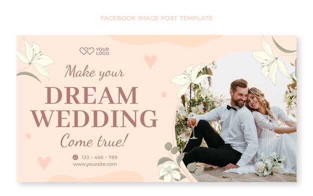 Hand drawn wedding planner facebook post