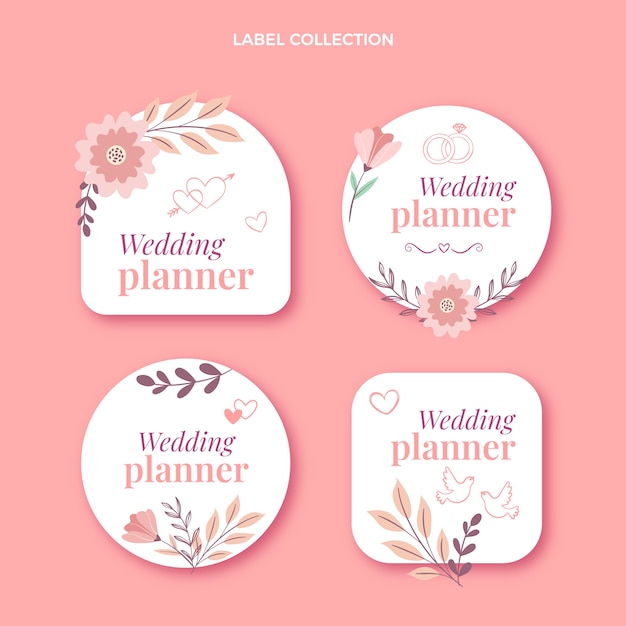 Hand drawn wedding planner labels