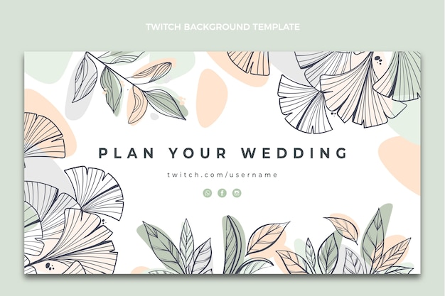 Free vector hand drawn wedding planner twitch background