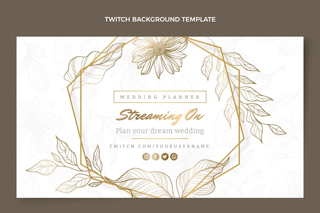 Free vector hand drawn wedding planner twitch background