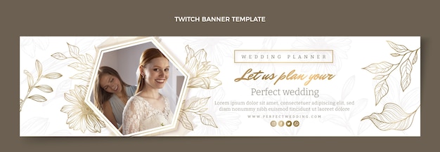 Free vector hand drawn wedding planner twitch banner