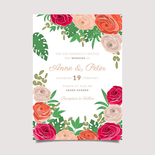 Hand drawn wedding poster template