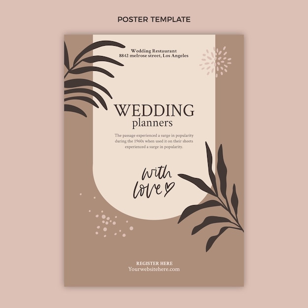 Free vector hand drawn wedding poster template