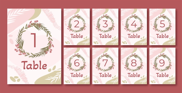 Free Vector hand drawn wedding seating plan