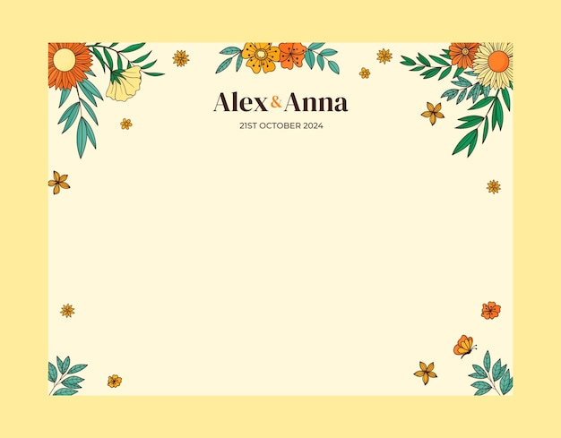 hand drawn wedding template