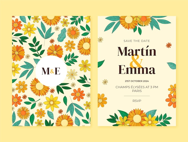 hand drawn wedding template