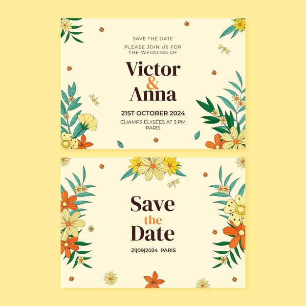 Hand drawn wedding template