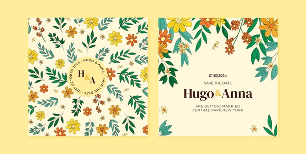 hand drawn wedding template