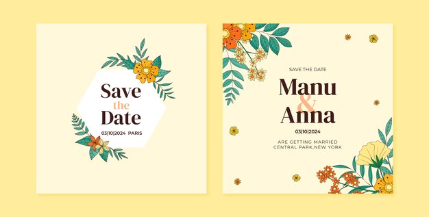 hand drawn wedding template